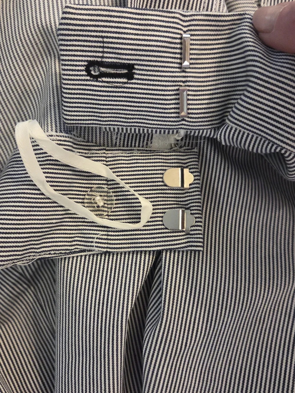 Nine West Light Blue Pinstripe Short-Sleeve Blazer & Wide-Leg Pants